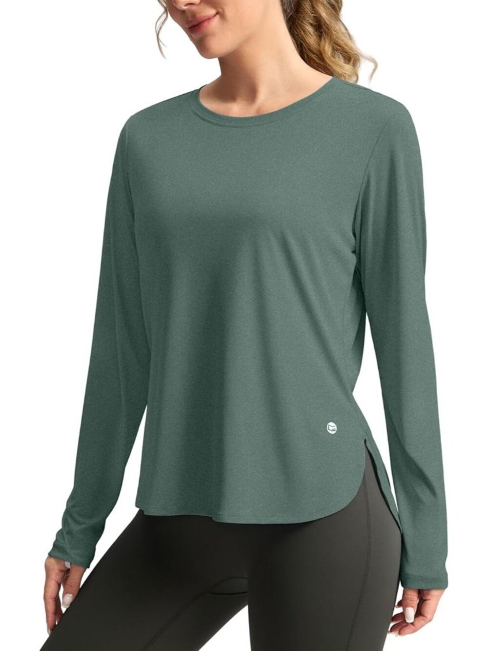 Women's Malachite Green UPF 50+ UV Sun Protection Long Sleeve Shirt Workout Tops